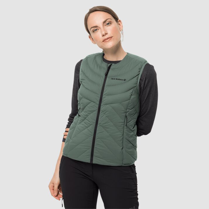 Jack Wolfskin Womens Athletic Down Vest Green 425369MRJ